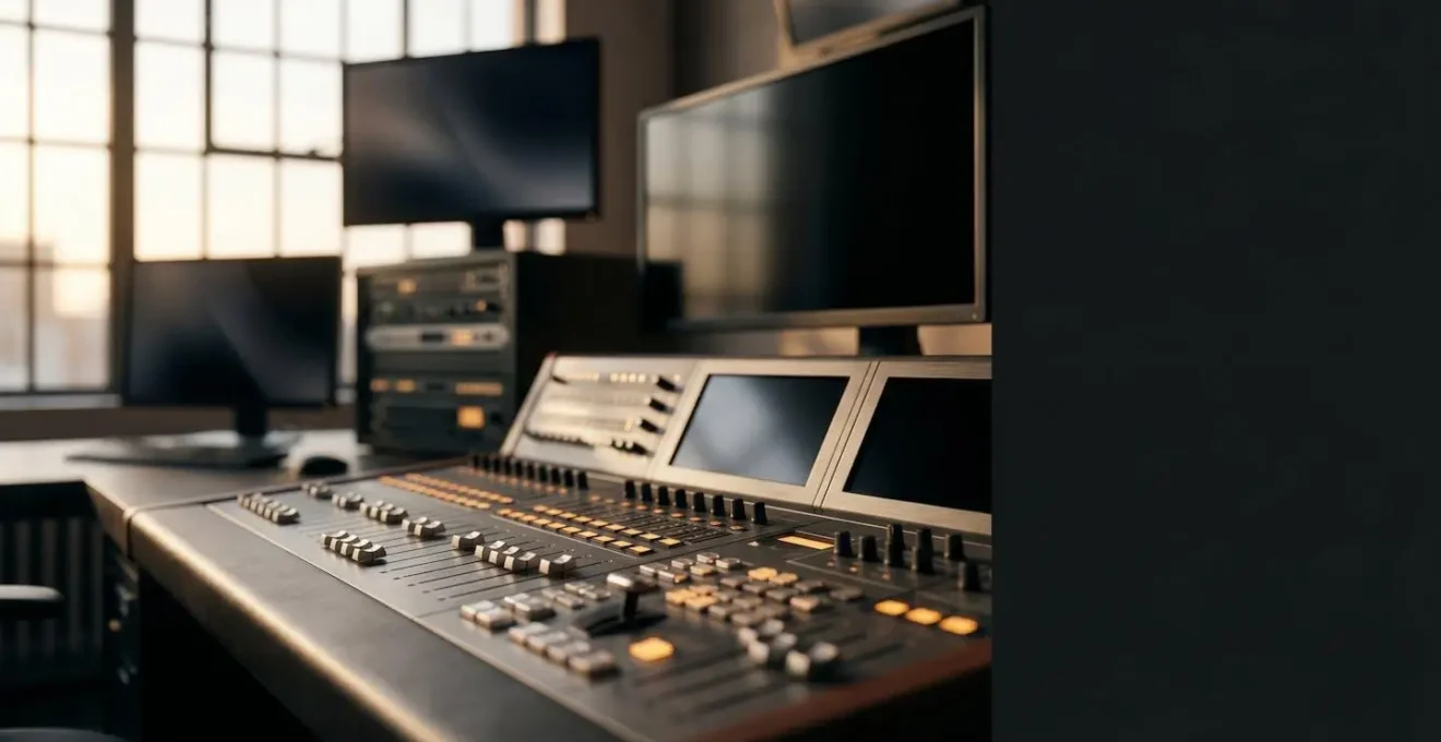 Professional broadcast advertising creative environment with strategic planning elements