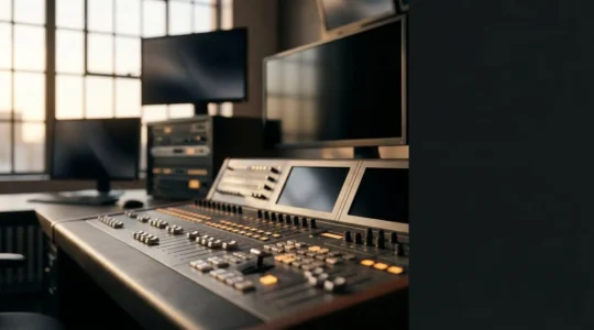 Professional broadcast advertising creative environment with strategic planning elements