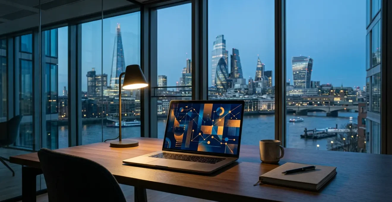 Advanced programmatic advertising dashboard displaying real-time bidding data and UK audience segmentation